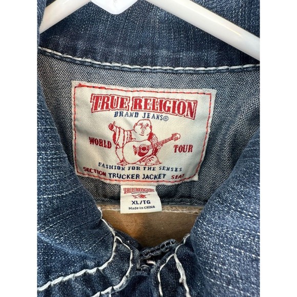 True Religion two piece embellished  jean jacket and Pants-Size:38.   Jacket X/L - Picture 4 of 14
